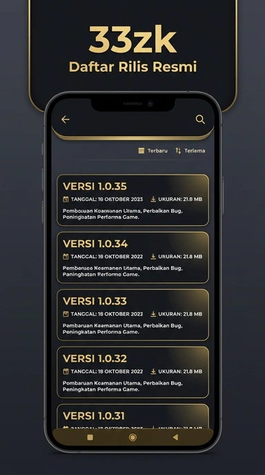 Riwayat Versi 33zk untuk Pengguna Android