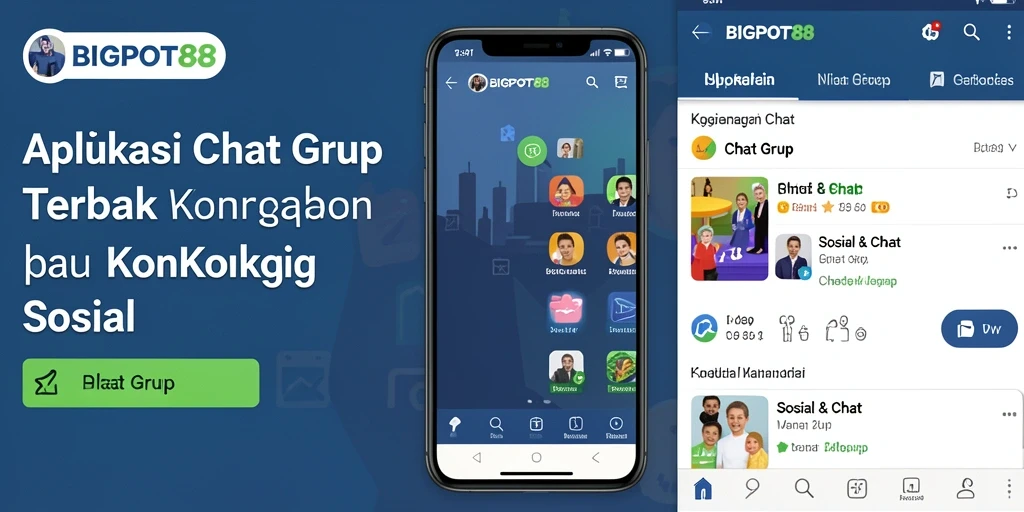 Screenshot antarmuka utama aplikasi Chat Grup BIGPOT88.