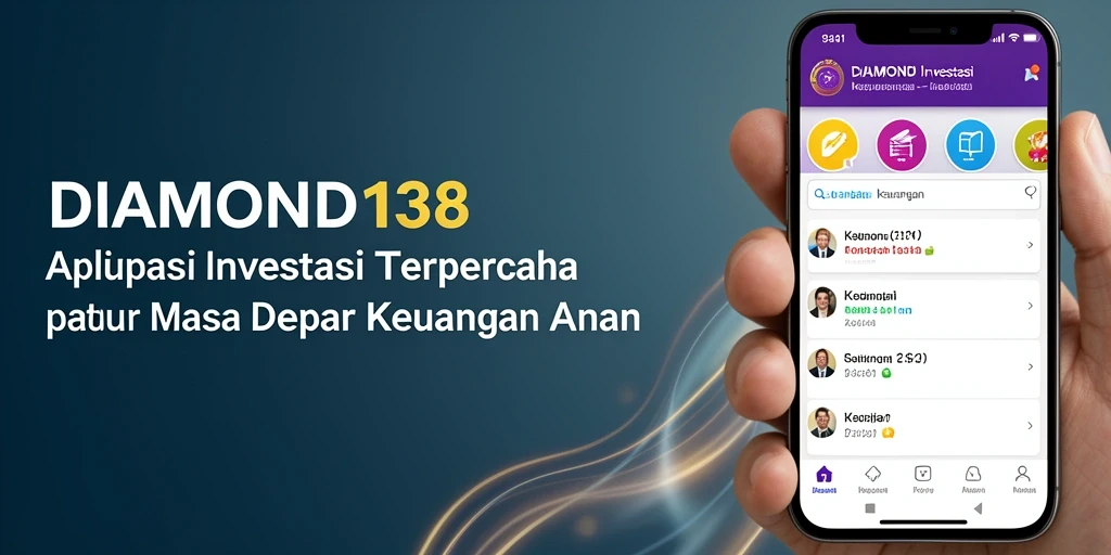 Tangkapan layar antarmuka aplikasi DIAMOND138 dengan fitur Investasi yang menarik.