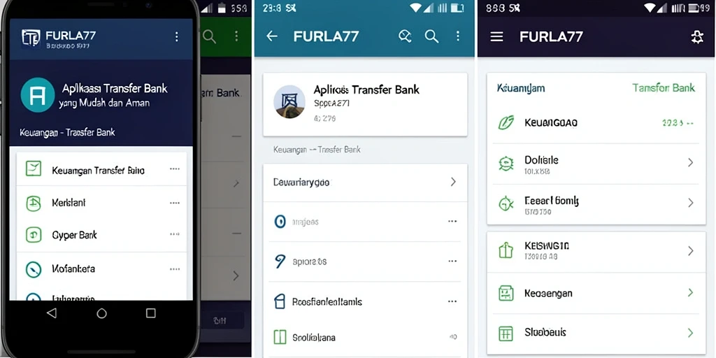 Tampilan antarmuka pengguna aplikasi FURLA77 untuk transfer bank.