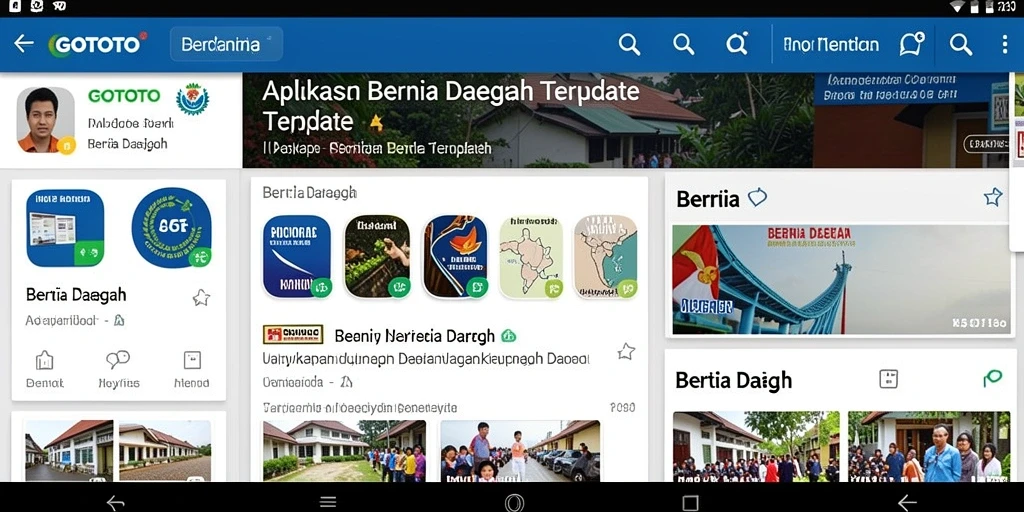 Tampilan antarmuka utama GOTOTO menampilkan berita daerah terkini.