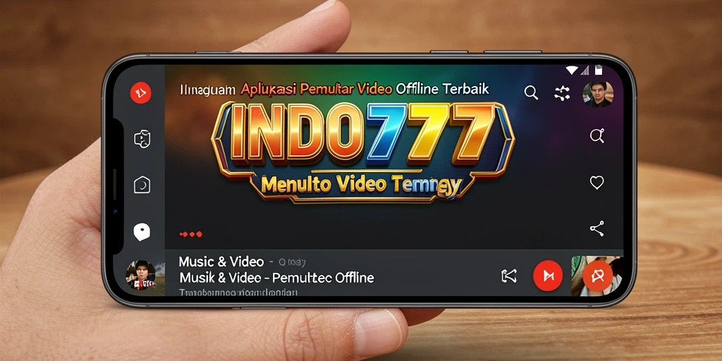 Antarmuka menarik aplikasi Pemutar Video Offline INDO777.