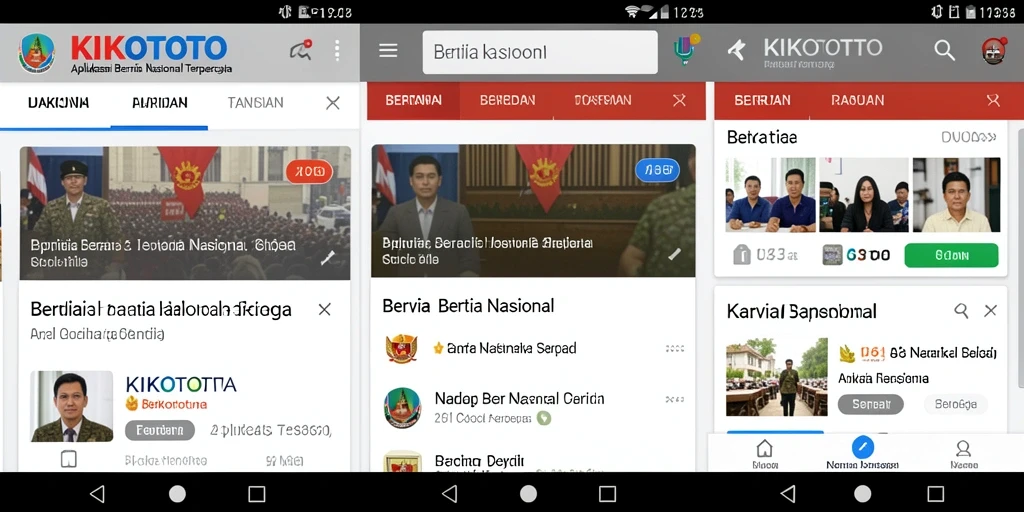 Antarmuka KIKOTOTO yang informatif dan sederhana untuk berita nasional.