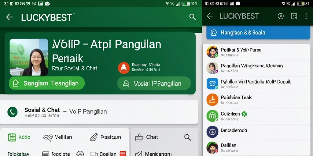 Antarmuka LUCKYBEST yang intuitif untuk VoIP Panggilan.