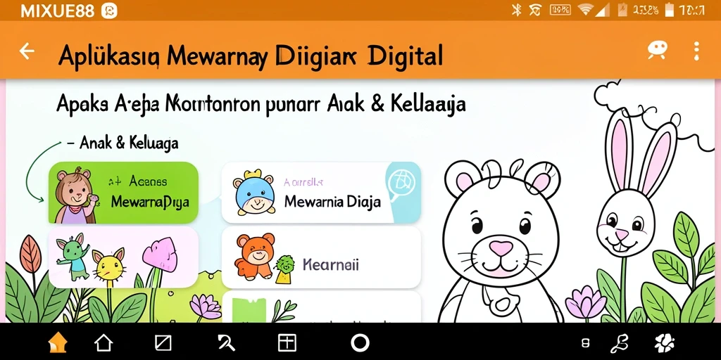 Screenshot utama MIXUE88 menampilkan antarmuka Mewarnai Digital yang menarik.